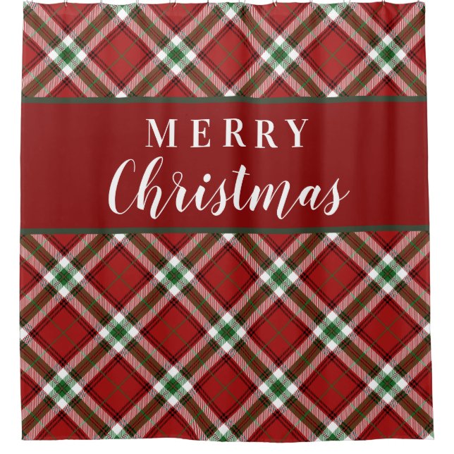 Rideaux De Douche Plaid de tartan de Noël de ferme (Devant)