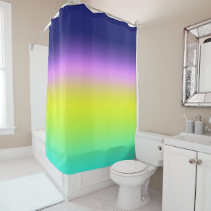 Rideaux De Douche Planche de couleurs d'été Ombre violet jaune vert 