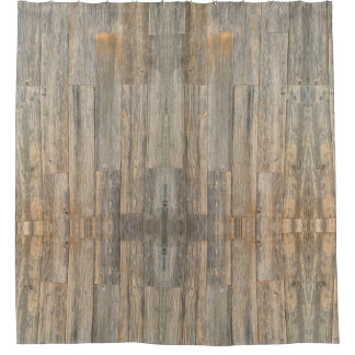 Rideaux De Douche Planches à grains de bois rustique en relief