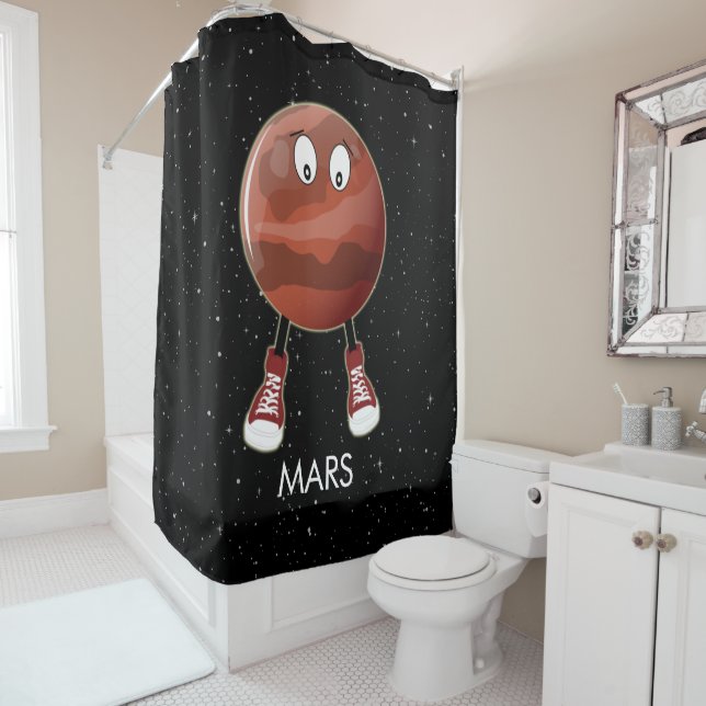 Rideaux De Douche Planète Mars & Stars (En situation)