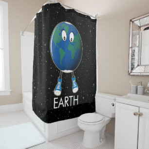 Rideaux De Douche Planète Terre et étoiles