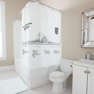Rideaux De Douche Plans de conception du cuirassé Bismarck BD