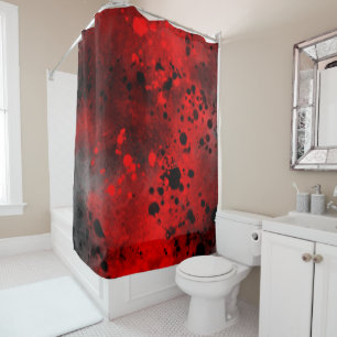 Rideaux De Douche Plaque de peinture rouge rétro