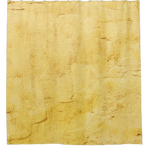 Rideaux De Douche plâtre abstrait jaune clair sur le mur