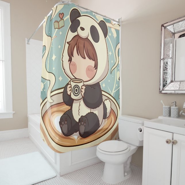 Rideaux De Douche Playful Panda Adventure Shower Curtain (En situation)