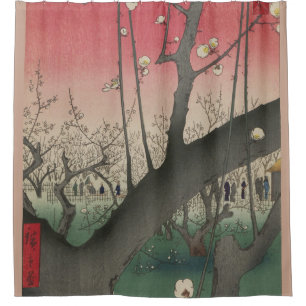 Rideaux De Douche Plum Estate Japonais Edo Woobblock Plum
