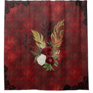 Rideaux De Douche Plumes d'or et goth Rose inspirés