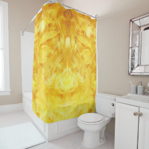 Rideaux De Douche Plumes jaune vif