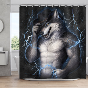 Rideaux De Douche Plus de Monsieur Gentil Mème Drôle de Loup Alpha B