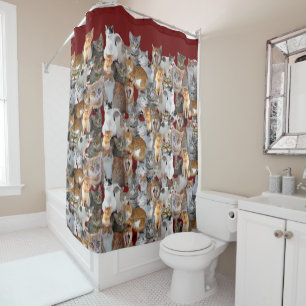 Rideaux De Douche Point de rencontre des chats - mignon