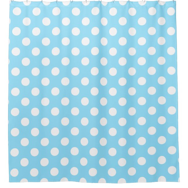 Rideaux De Douche Points blancs sur bleu clair (Devant)