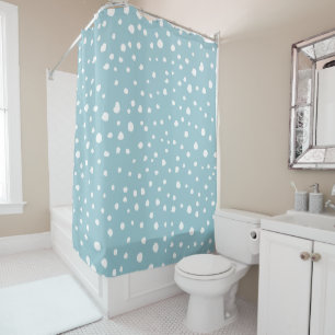 Rideaux De Douche Points Dalmatiens Bleus, Points Dalmatiens, Impres