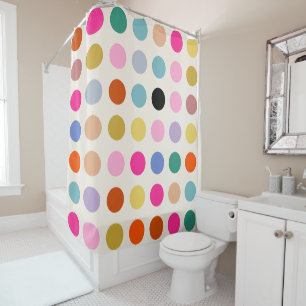 Rideaux De Douche Points géométriques Vintages colorés