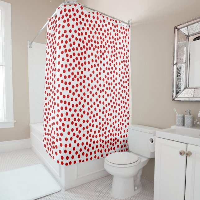 Rideaux De Douche Points rouges (En situation)