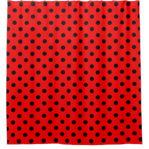 Rideaux De Douche Points rouges et noirs
