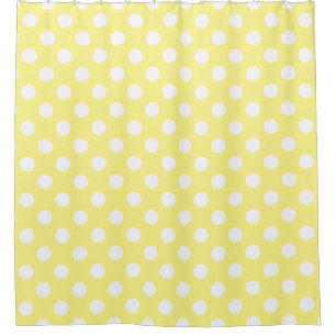 Rideaux De Douche Pois blancs sur jaune citron