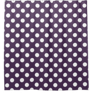 Rideaux De Douche Pois blancs sur prune violette
