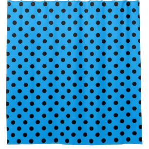 Rideaux De Douche Pois bleu et noir
