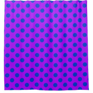 Rideaux De Douche Pois bleus sur violet