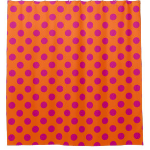 Rideaux De Douche Pois Fuchsia orange