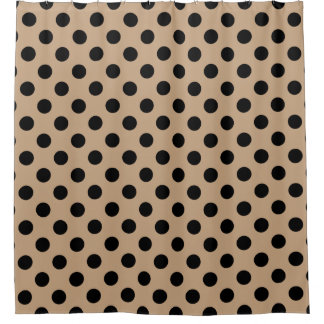 Rideaux De Douche Pois noirs sur beige