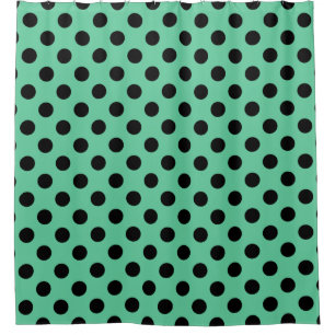 Rideaux De Douche Pois noirs sur vert menthe