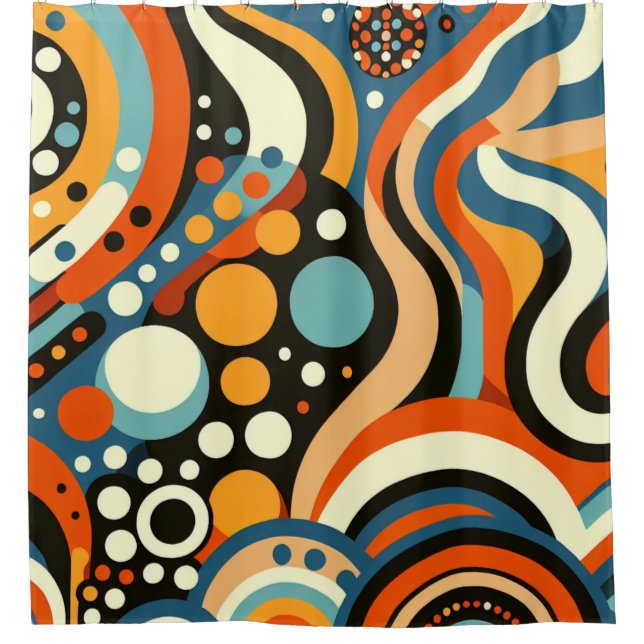 Rideaux De Douche Pois rétro (Devant)