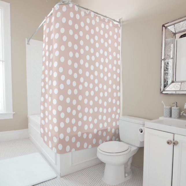 Rideaux De Douche Pois roses (En situation)