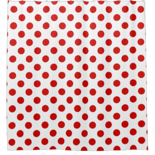 Rideaux De Douche Pois rouges et blancs