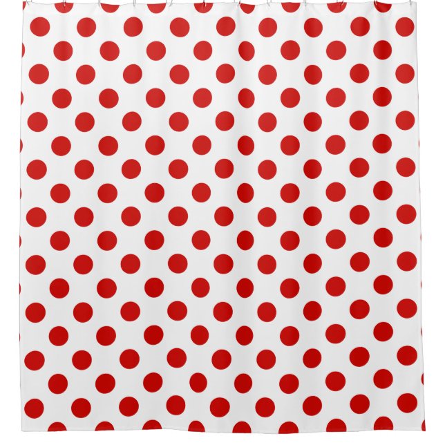 Rideaux De Douche Pois rouges et blancs (Devant)
