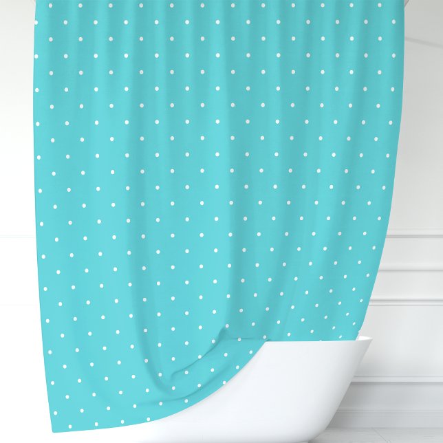 Rideaux De Douche Pois Turquoise et Blanc (Créateur téléchargé)