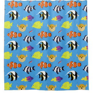 Rideaux De Douche Poisson clown et amis