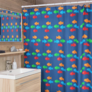 Rideaux De Douche Poisson coloré