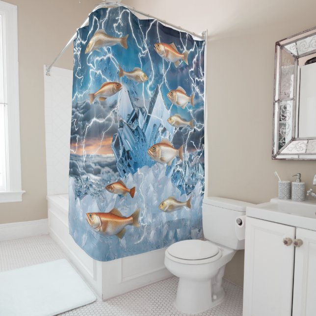 Rideaux De Douche Poisson de foudre (En situation)