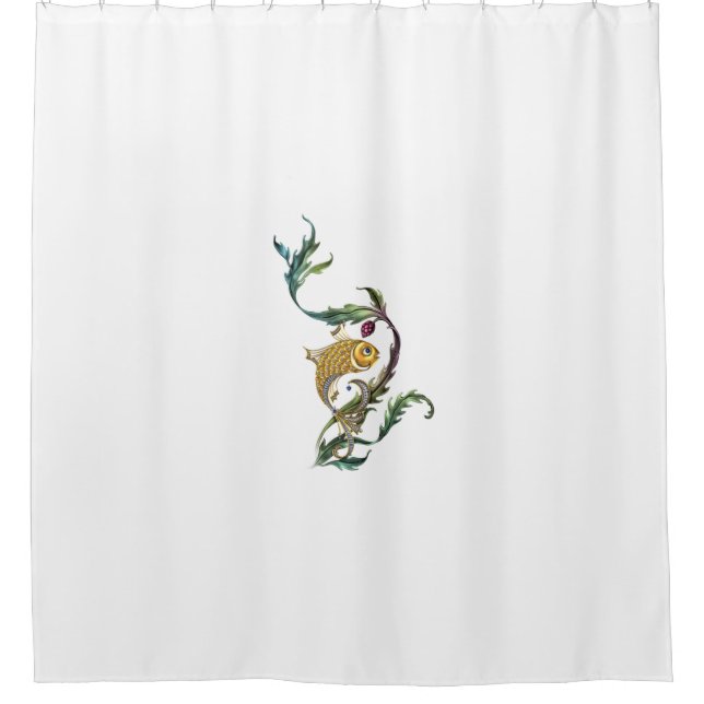 Rideaux De Douche Poisson d'or Arrière - plan blanc (Devant)