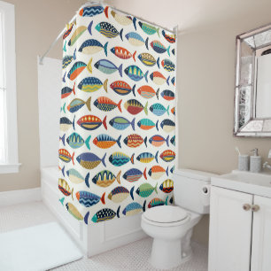Rideaux De Douche poisson rétro