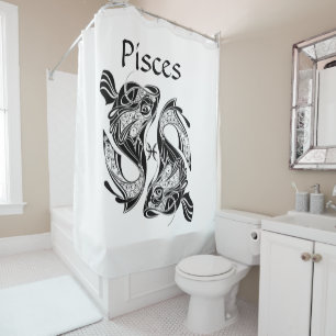 Rideaux De Douche Poisson Symbole et signe Zodiac Poisson