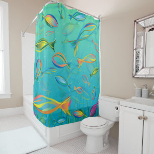 Rideaux De Douche Poisson Tropical Coloré