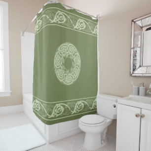 Rideaux De Douche Poissons de Knotwork de Celtic en vert