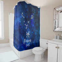 Poissons Zodiac Constellation Bleu Galaxie Monogra
