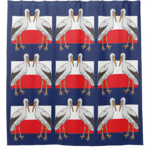 Rideaux De Douche Polish white stork