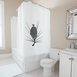 Rideaux De Douche Pomme de pin avec aiguilles
