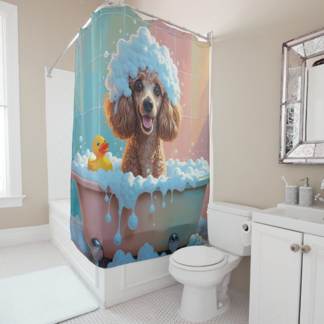 Rideaux De Douche Poodé Sleepy Sleepy mignon (En situation)