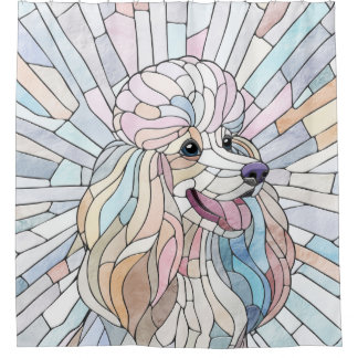 Rideaux De Douche Poodle - mosaïque pastel