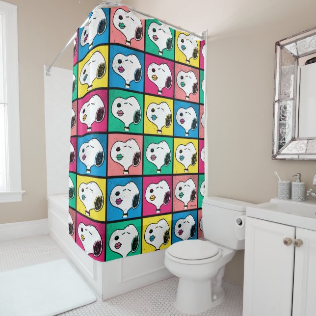 Rideaux De Douche Pop Art Snoopy Lips | Mod pour vous Motif (En situation)