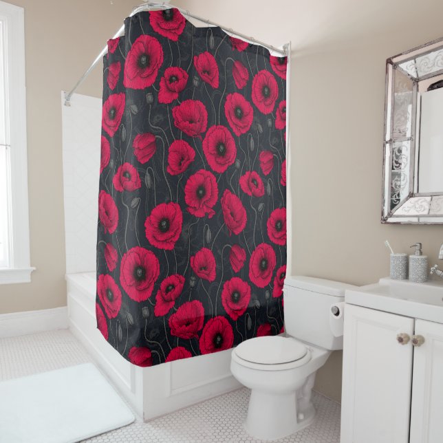 Rideaux De Douche Poppies rouges (En situation)