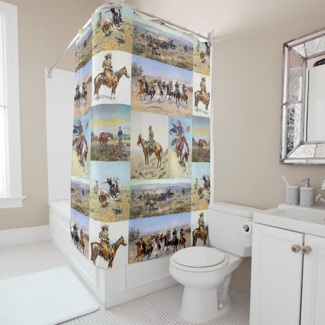 Rideaux De Douche Populaire occidental de cowboy (En situation)