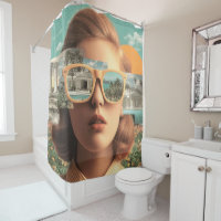 Portrait de femme surréaliste avec des lunettes de