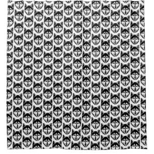 Rideaux De Douche Portrait noir et blanc Husky Lino Motif coupe