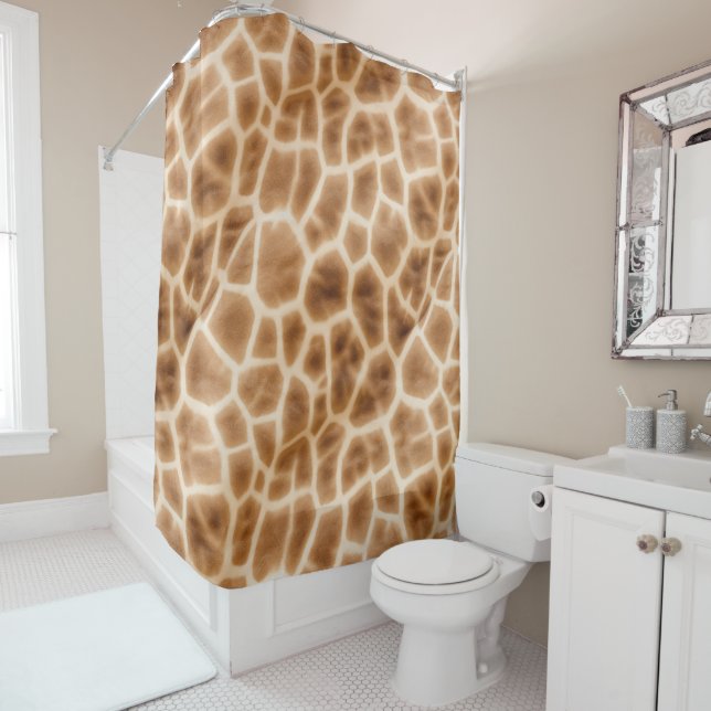 Rideaux De Douche Poster de animal crème Brown Giraffe (En situation)